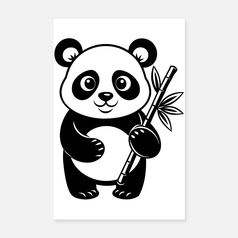 Panda mit Bambus Poster 20x30 cm
