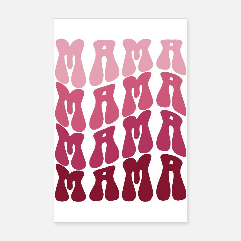 Mama Muster im Pink Gradient Poster 20x30 cm
