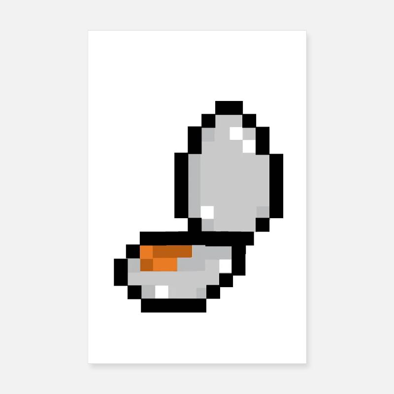 Pixel-Ei - Poster 20x30 cm - Weiß
