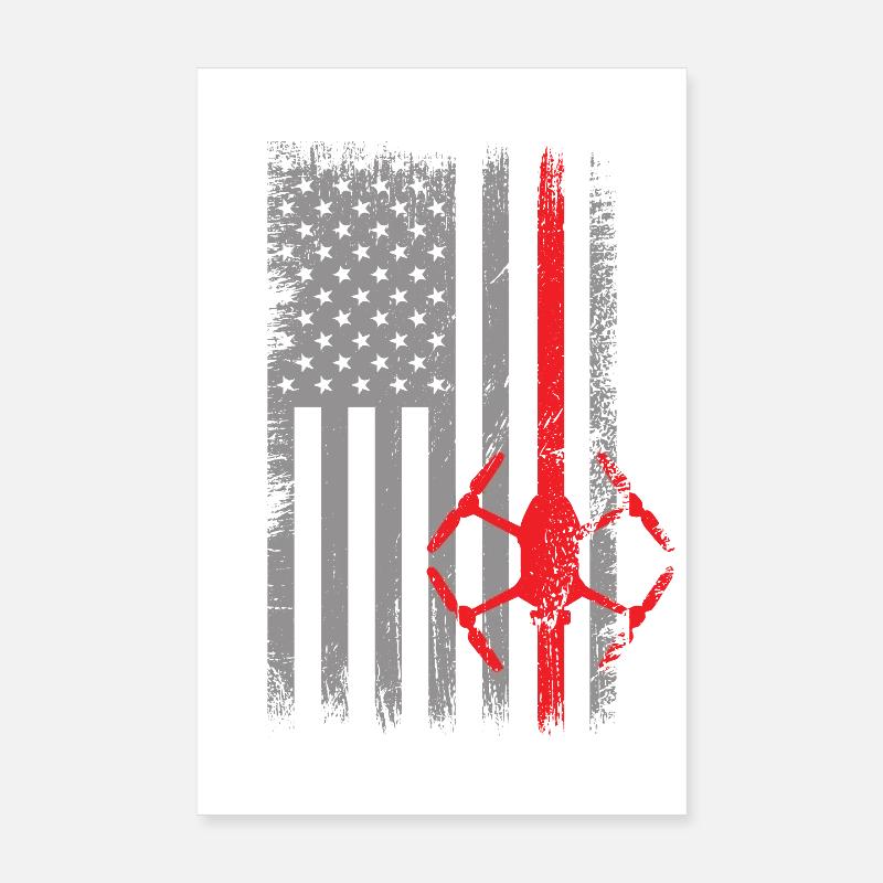 USA Drone Pilot Flying Drones Drone Fpv Poster 8" x 12" (20x30 cm)
