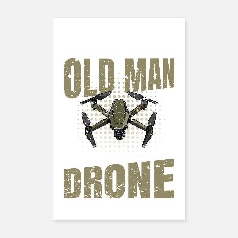 Drone Drone Pilote Drone Quadricoptère Cadeau Poster 20 x 30 cm
