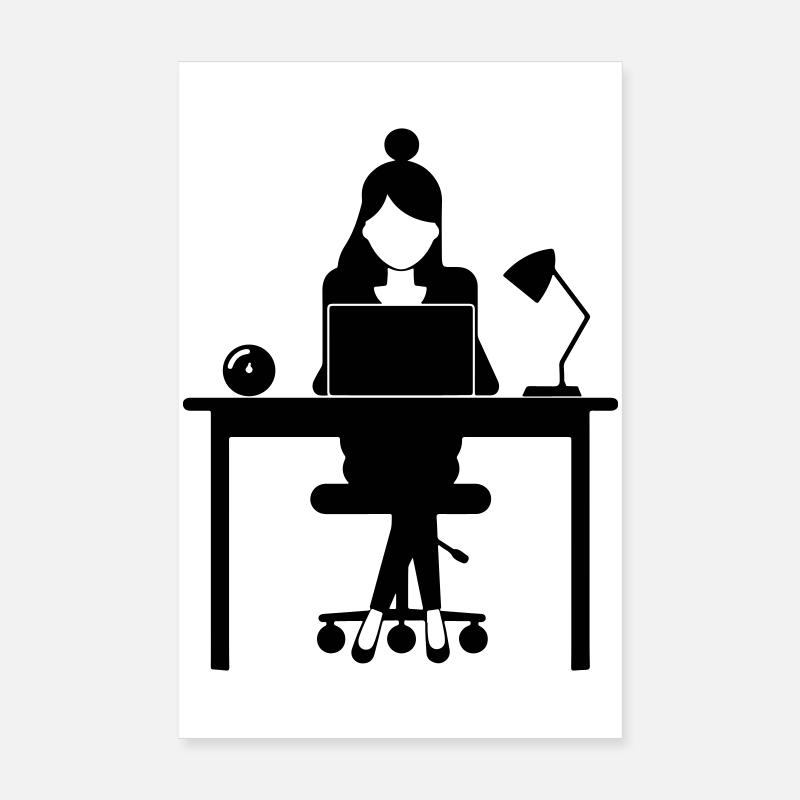 Frau Computer Job Büro Poster 20x30 cm