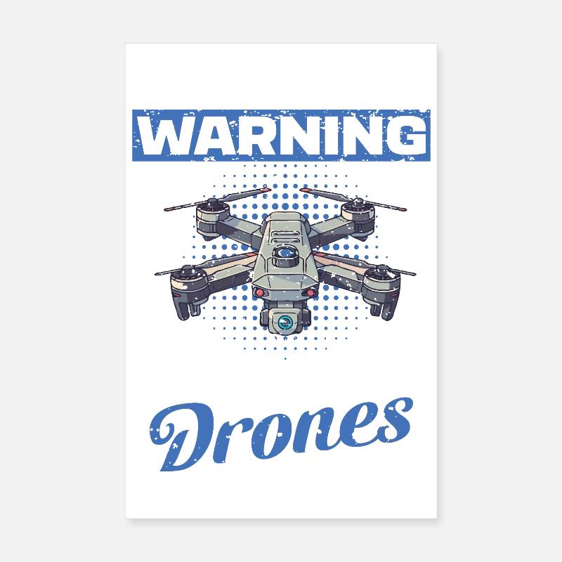 Accessoires de pilote de drone Drone Pilote de drone Cadeau Poster 20 x 30 cm