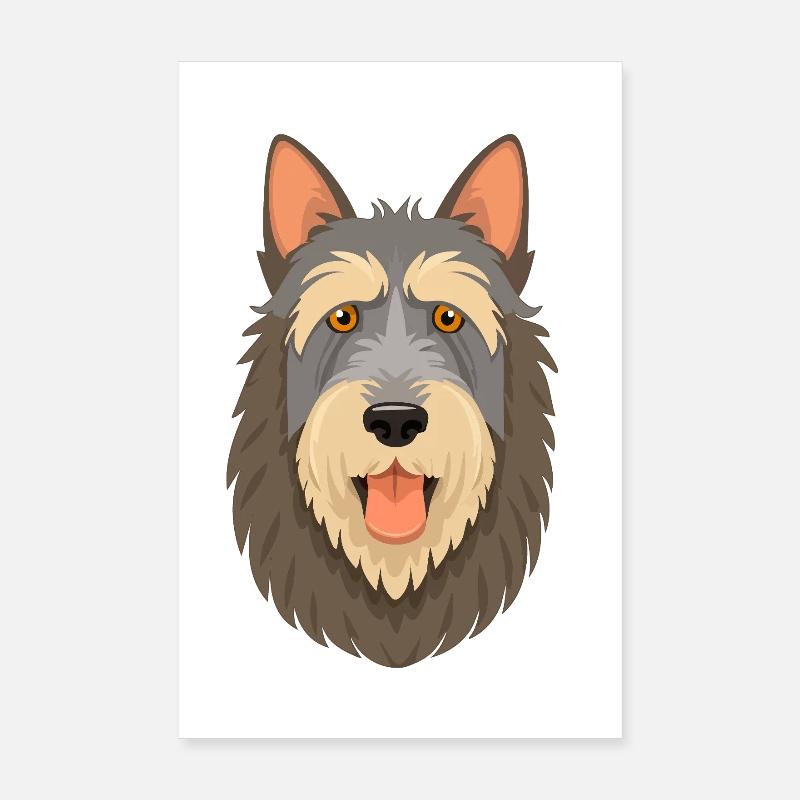 Irish Wolfhound (bande dessinée/portrait) Poster 20 x 30 cm