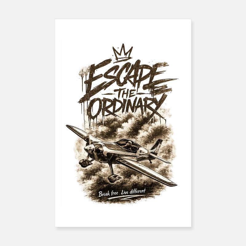 Pilot Vintage Dic Aviation Graffiti Airplane Poster 20 x 30 cm