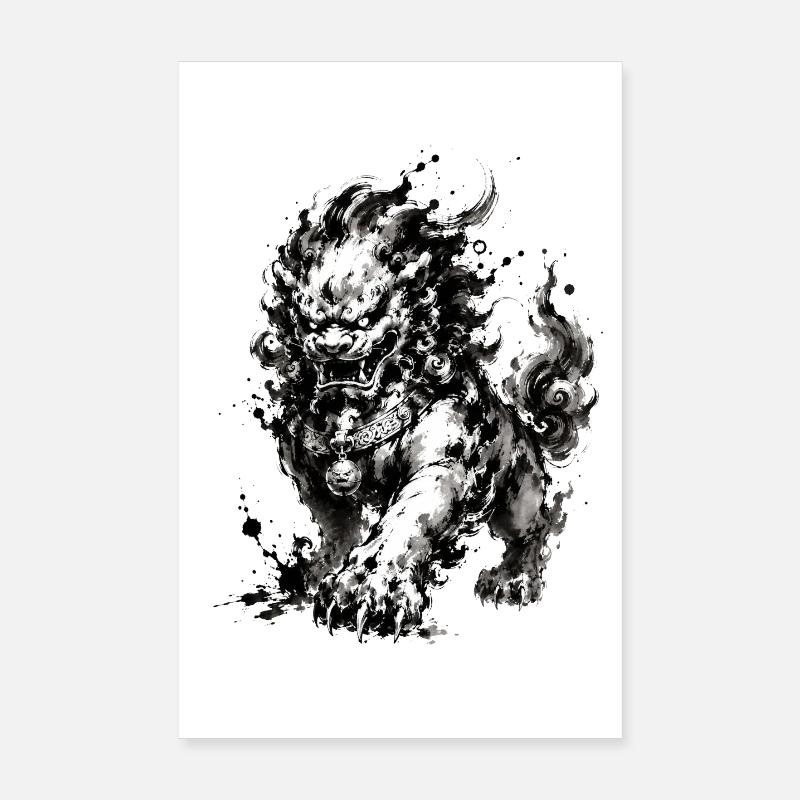 Ink Foo Chien Gardien Poster 20 x 30 cm