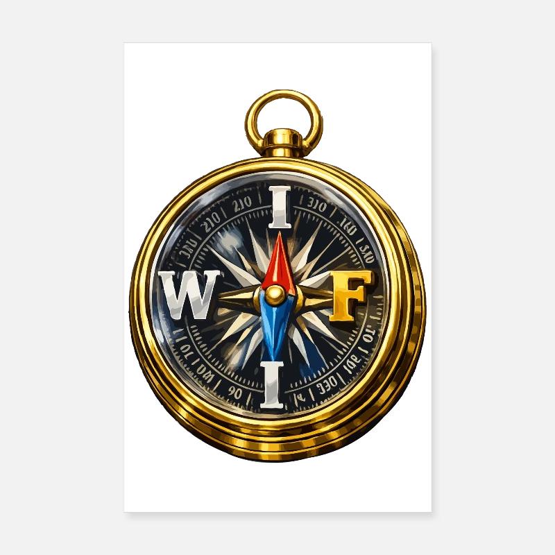 Compass with WIFI Poster 8" x 12" (20x30 cm)