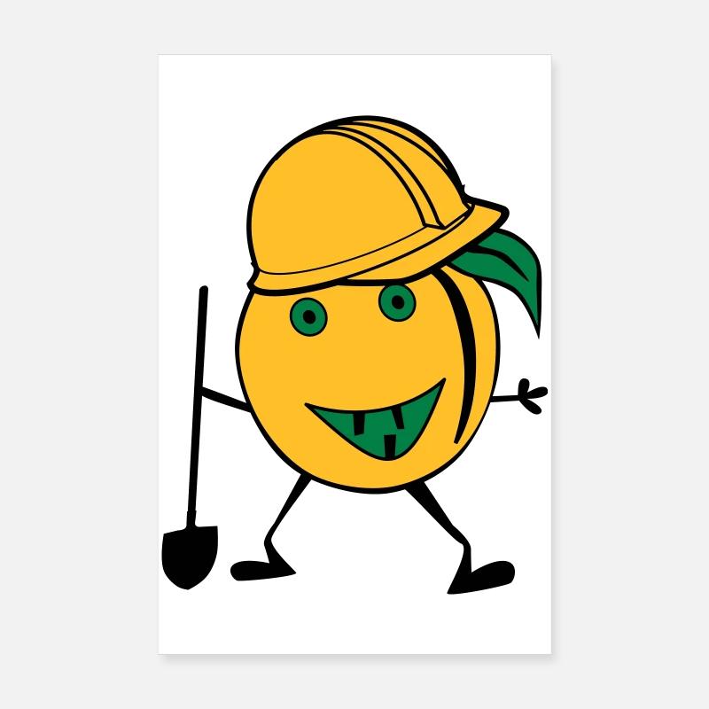 travailleur de la construction d'orange Poster 20 x 30 cm