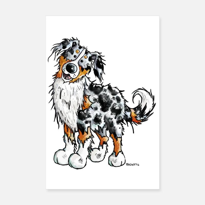 Witziger Australian Shepherd Poster 20x30 cm