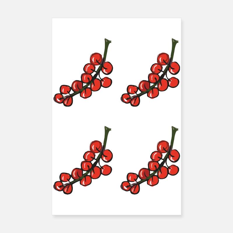 rote johannisbeere - red currant - Poster 20x30 cm - Weiß