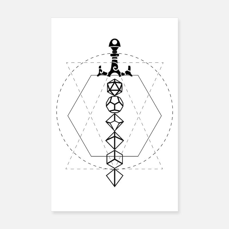 Dungeon Dice Sword Poster 8" x 12" (20x30 cm)
