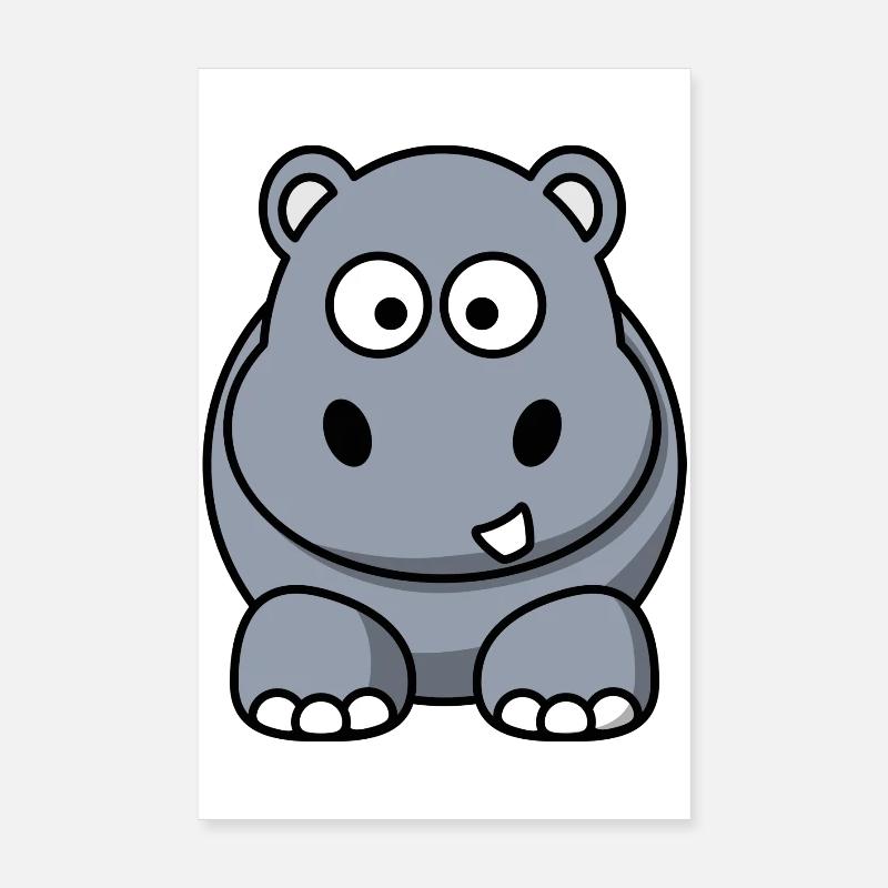 Hippo - Poster 8" x 12" (20x30 cm) - white
