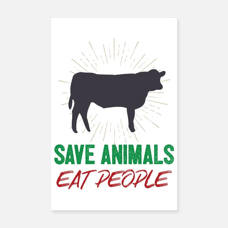 Tiere retten Menschen essen Poster 20x30 cm