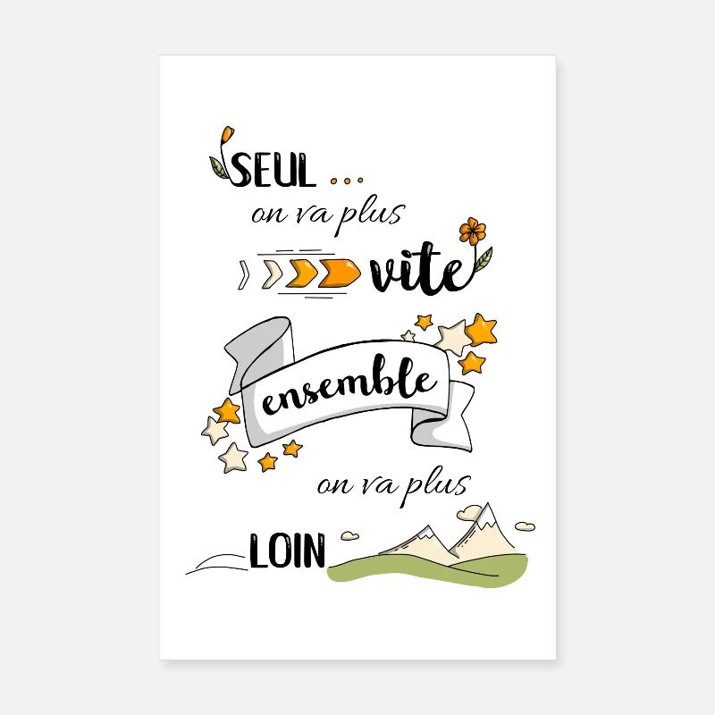 Ensemble on va plus loin Poster 20 x 30 cm