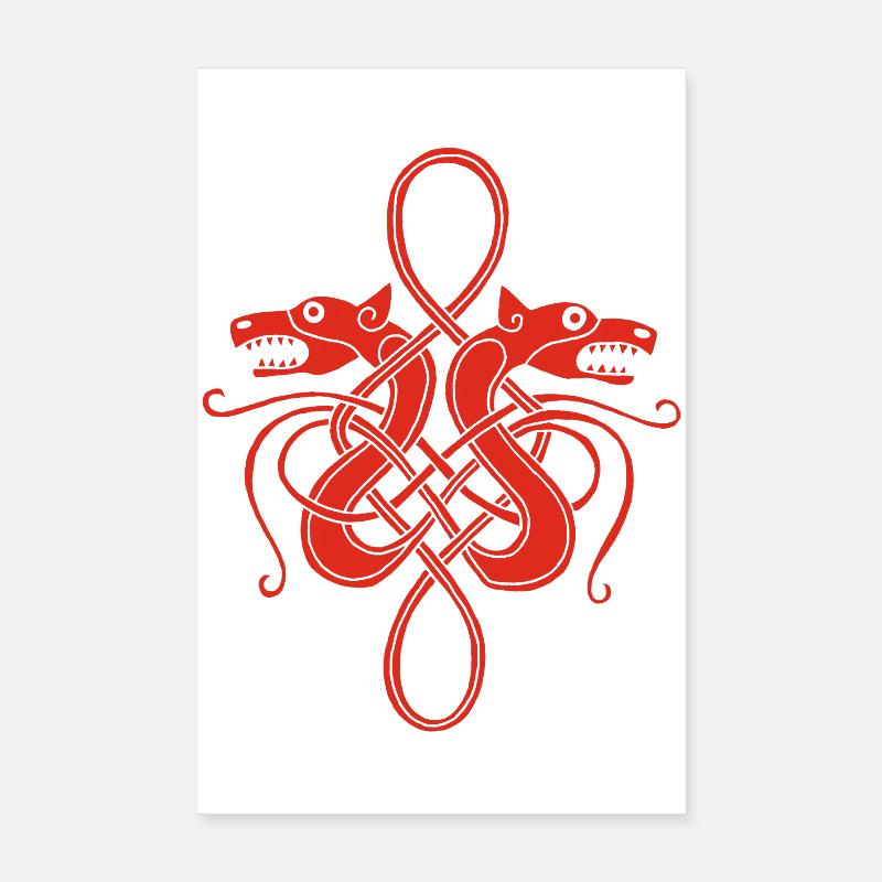 Hydre viking rouge Poster 20 x 30 cm