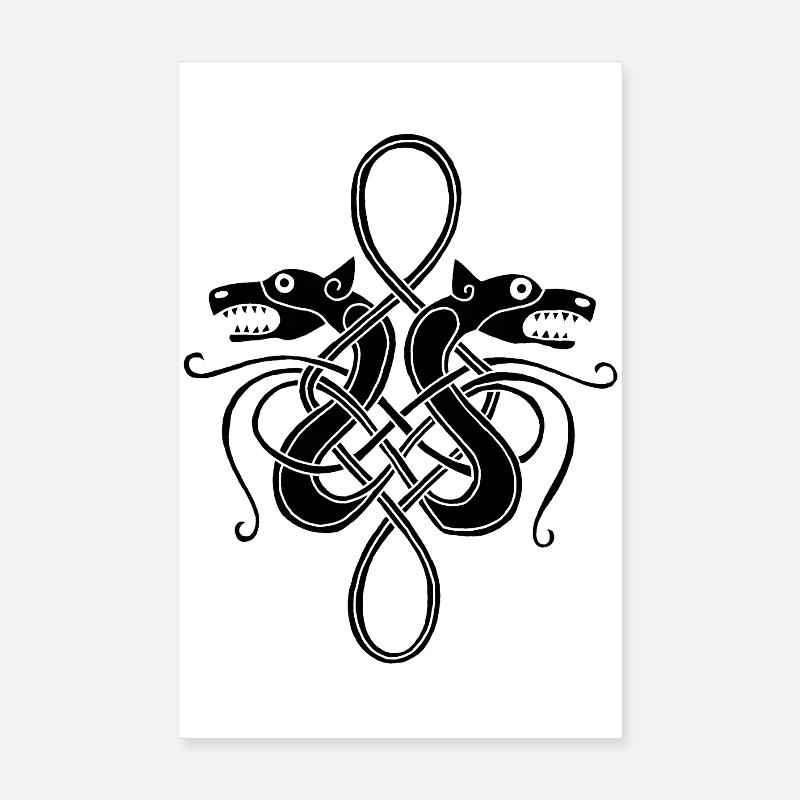Schwarze Wikinger-Hydra Poster 20x30 cm
