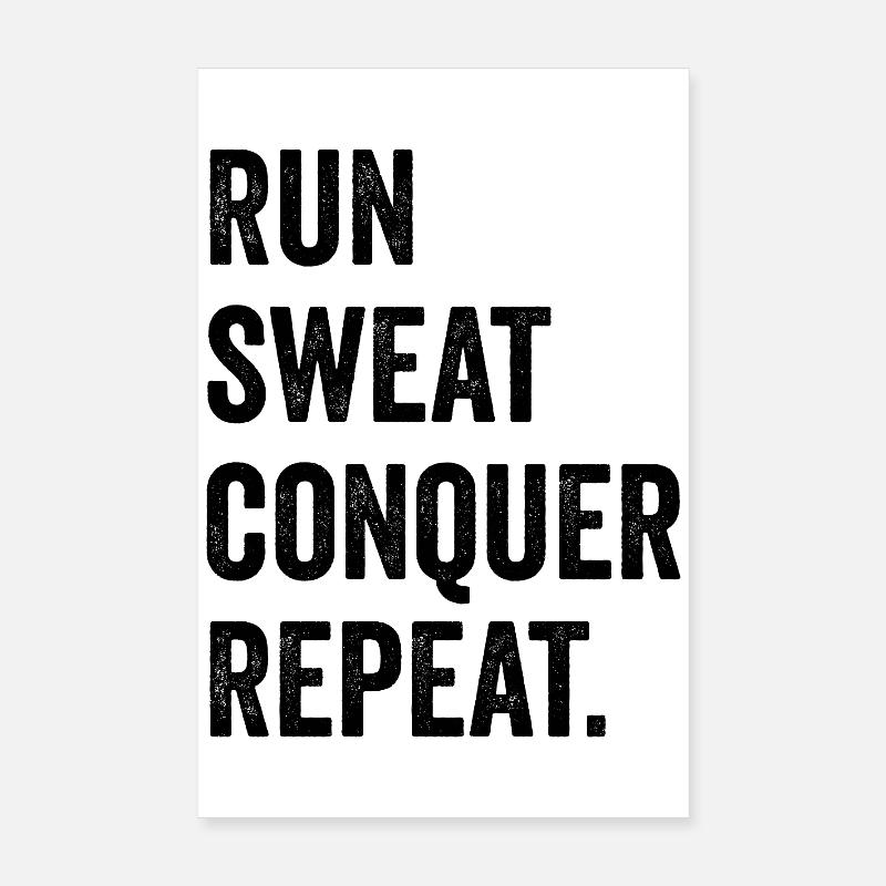 Courir. Sueur. Conquérir. Répéter. Poster 20 x 30 cm