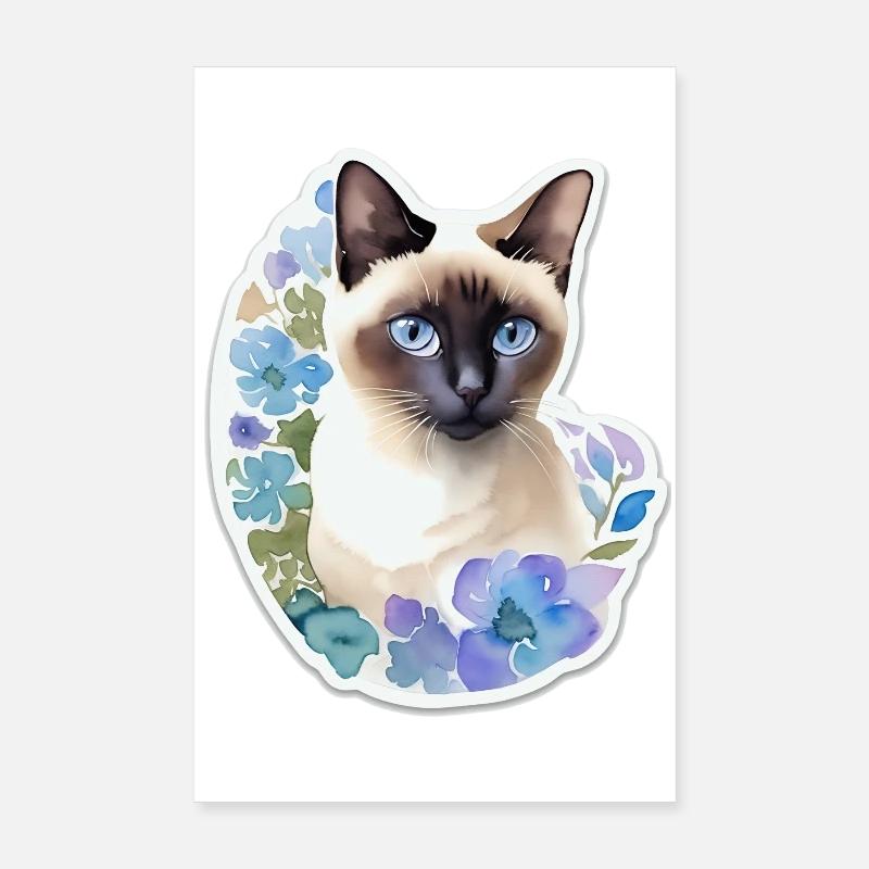 Siamese cat Poster 8" x 12" (20x30 cm)