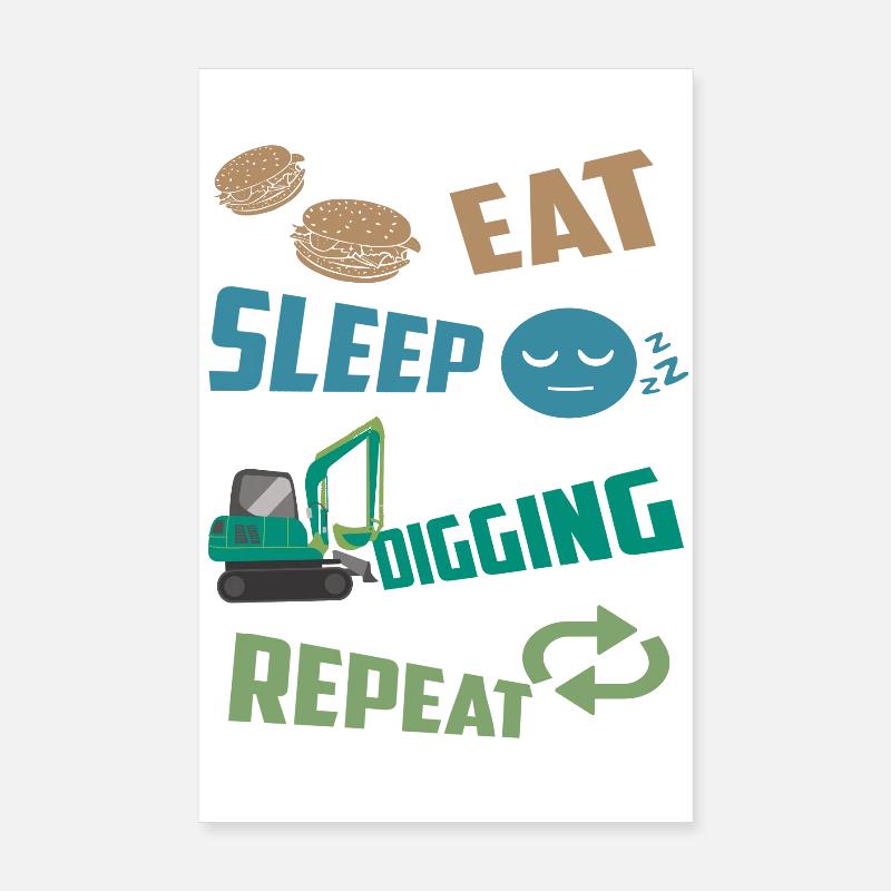 Excavator driver Poster 8" x 12" (20x30 cm)