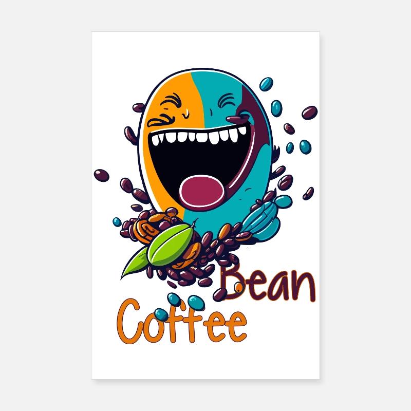 Lachende Kaffeebohne Poster 20x30 cm