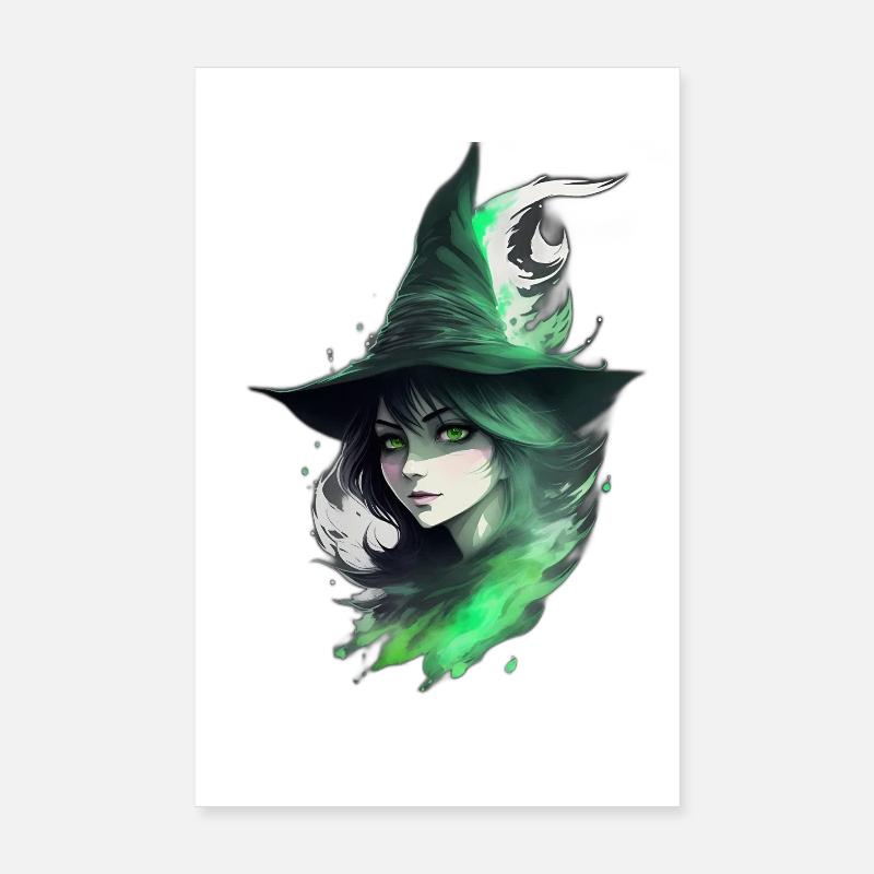 Hexe - Poster 20x30 cm - Weiß
