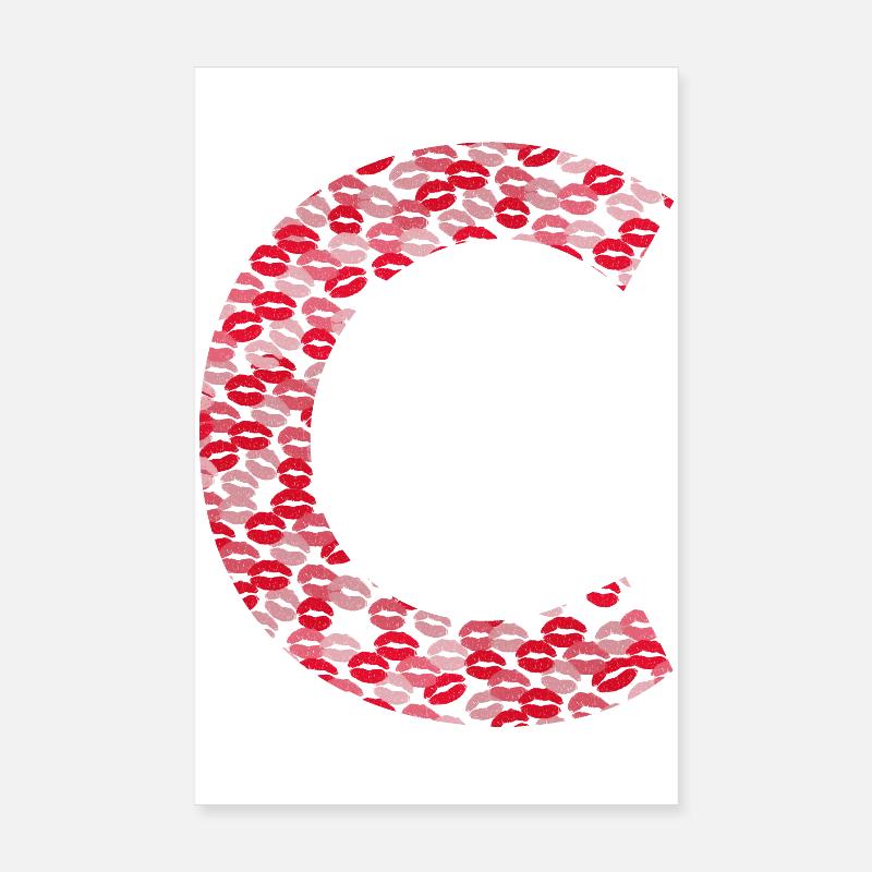 Lettre C - Kiss tshirt Poster 20 x 30 cm