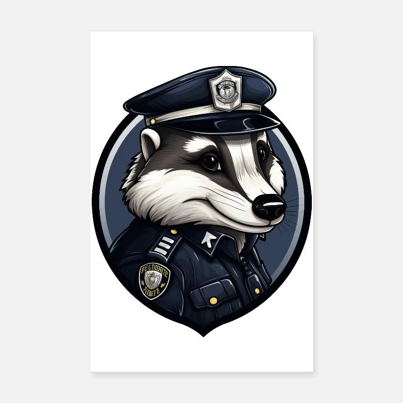 Dachs Polizei Poster 20x30 cm