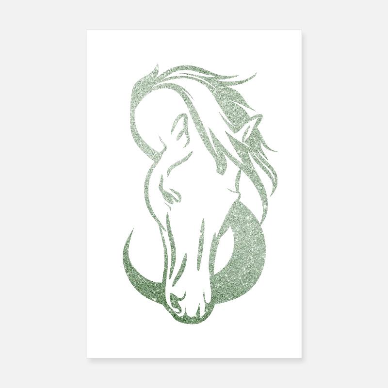 silhouette Cheval amour infini  Poster 20 x 30 cm