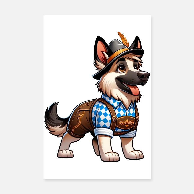 Bavarian Shepherd Dog Poster 8" x 12" (20x30 cm)