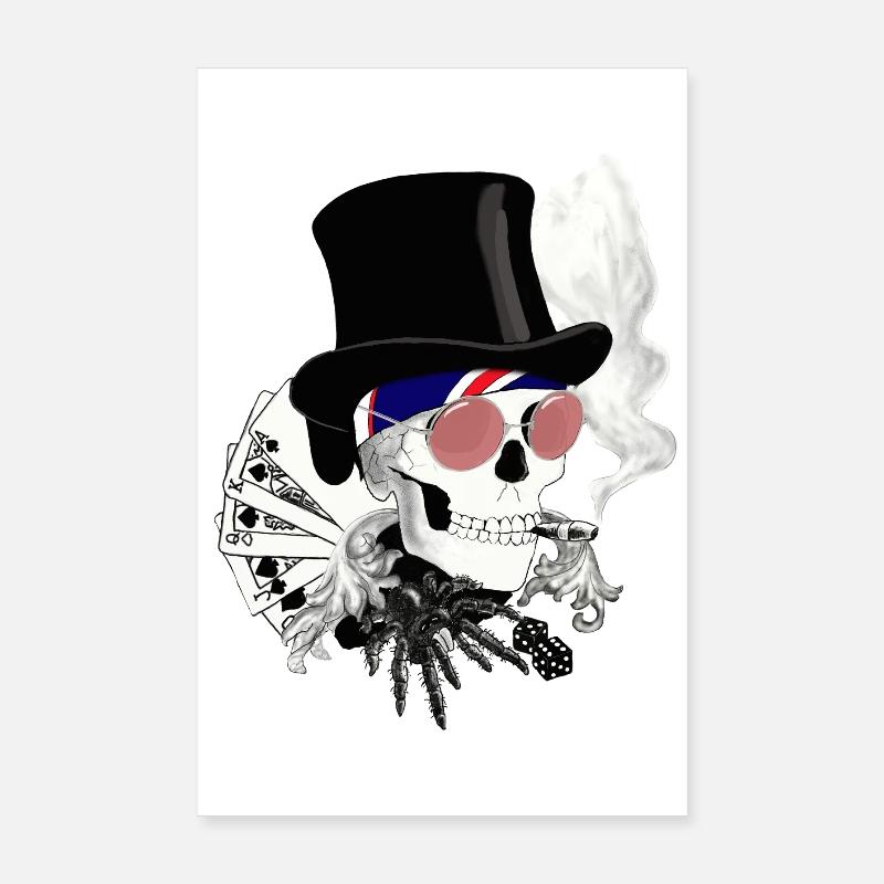 Skull mit rosa Sonnenbrille Poster 20x30 cm