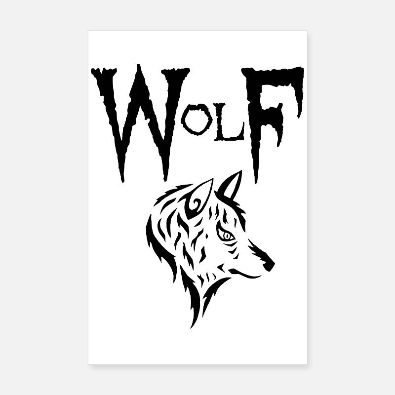 Loup noir Poster 20 x 30 cm