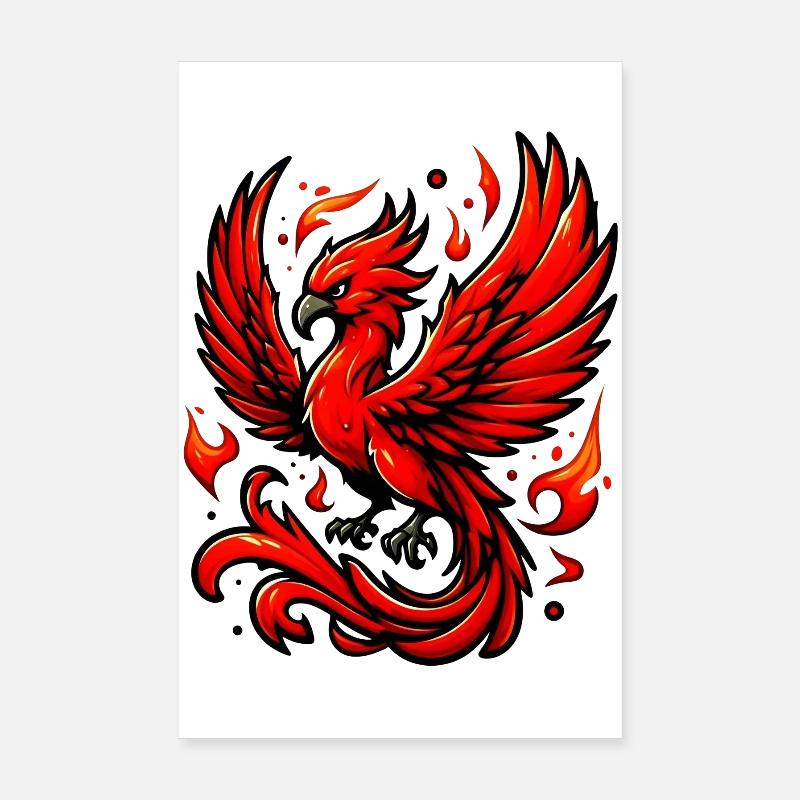 Roter Phönix Poster 20x30 cm