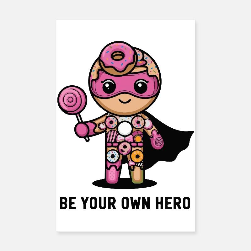 Sei dein eigener Helden-Donut-Charakter Poster 20x30 cm