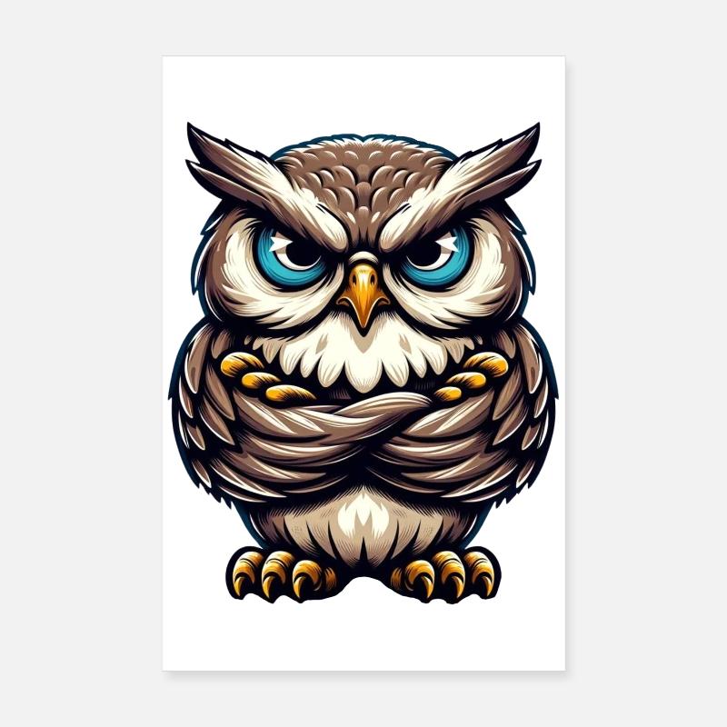 Mürrische Eule Poster 20x30 cm