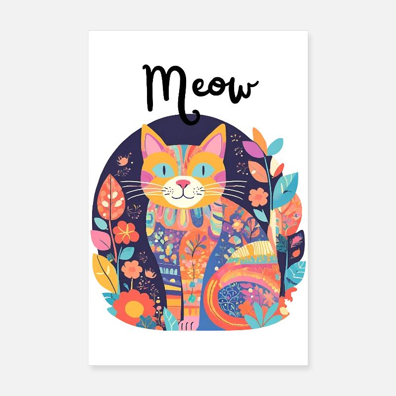 Bunte Katzen-Patchwork-Anthologie Poster 20x30 cm