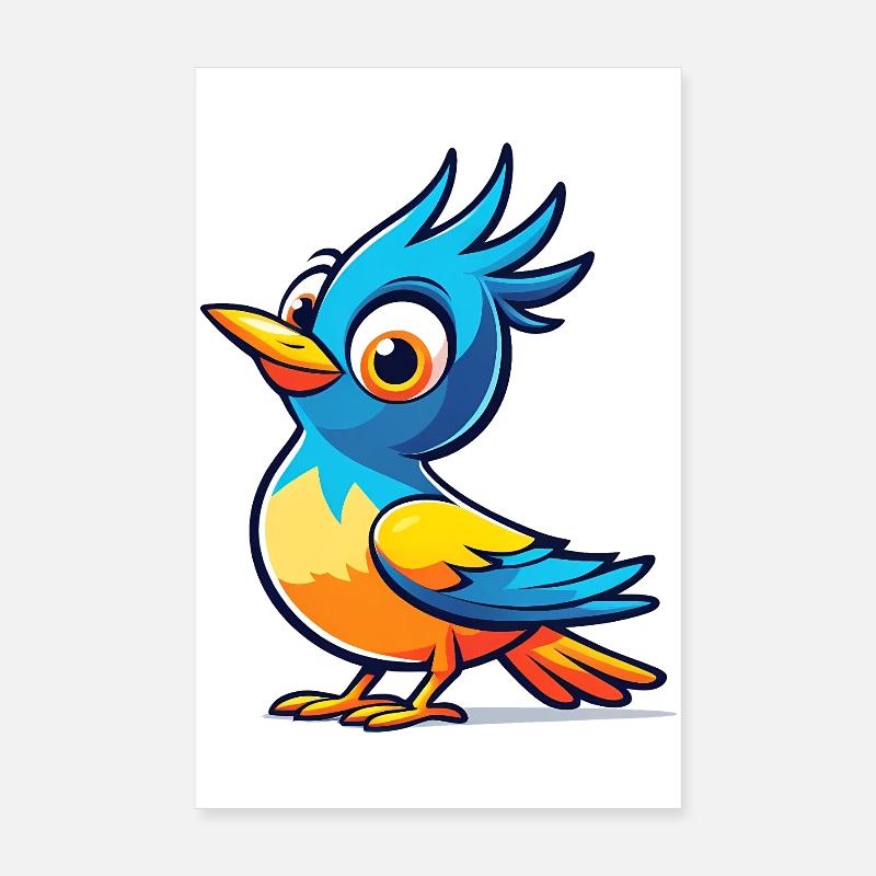 Blauer Vogel Poster 20x30 cm