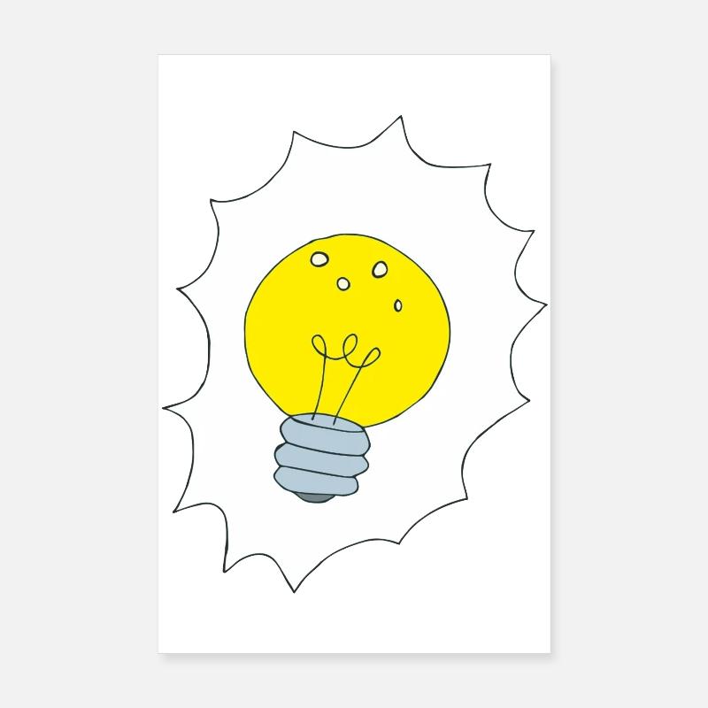Creative Light Bulb Illustration Poster 8" x 12" (20x30 cm)