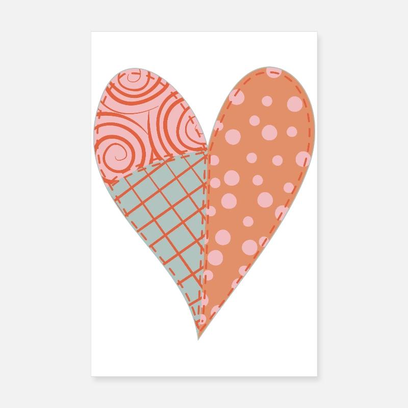 Patchwork Heart No4 Poster 8" x 12" (20x30 cm)
