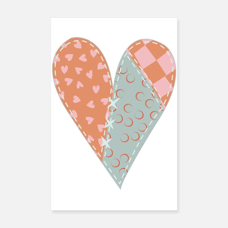 Patchwork Herz Nr. 8 Poster 20x30 cm