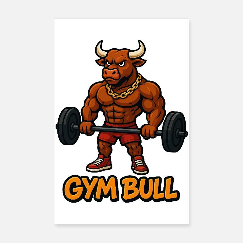 Conception de motivation Strong Gym Bull Poster 20 x 30 cm
