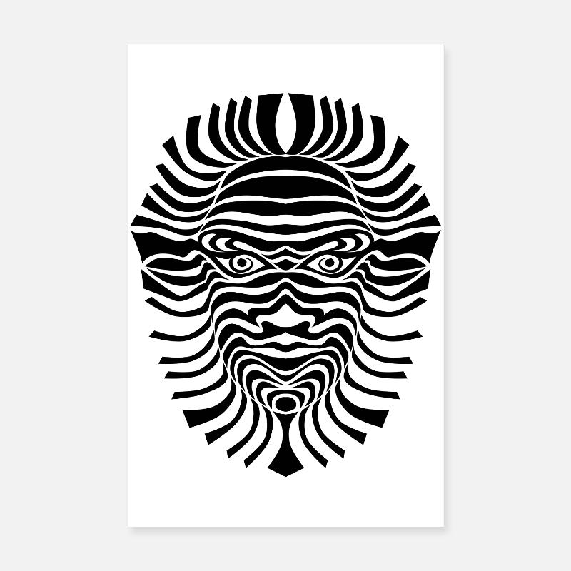 psy-chic psychedlic sixties good voodoo mask Poster 20x30 cm