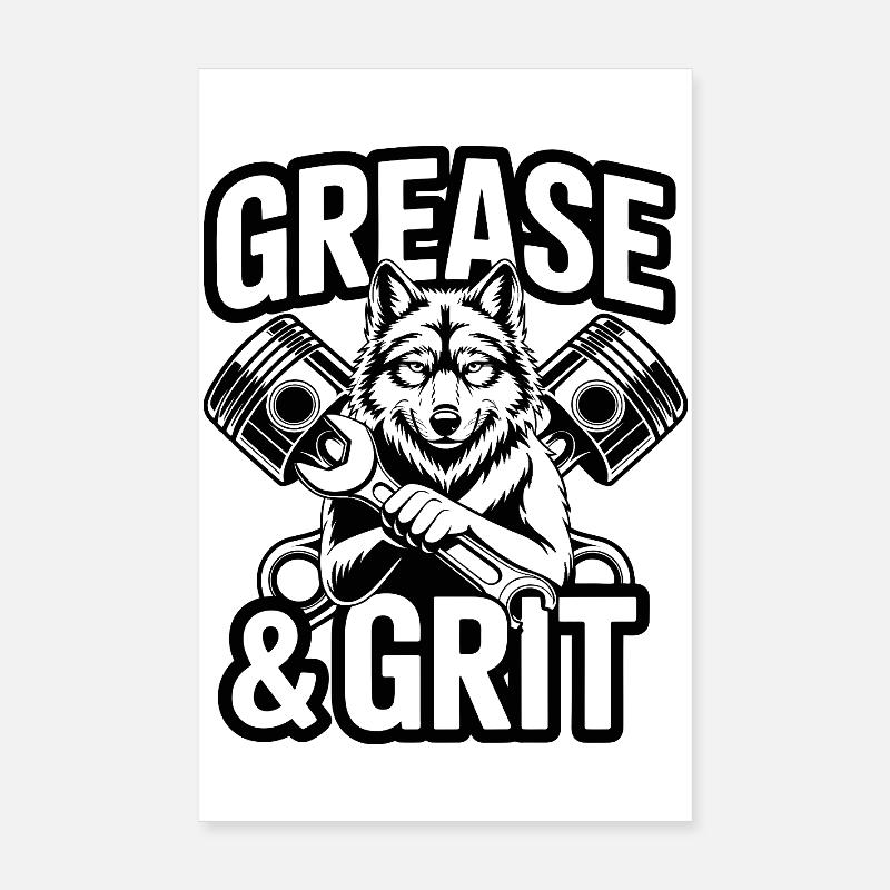 Wolf Mechanic Poster 8" x 12" (20x30 cm)