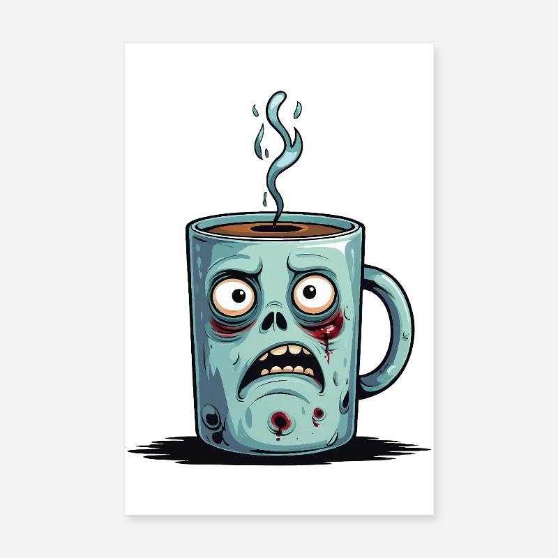 Zombie-Kaffeetasse Poster 20x30 cm