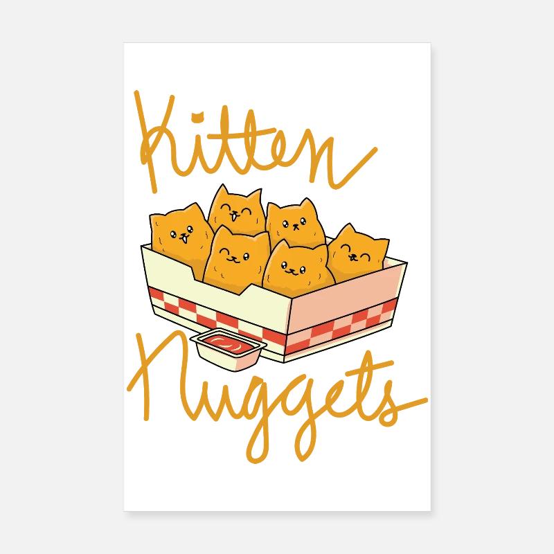 Chaton Nuggets Drôle de Chat Poster 20 x 30 cm