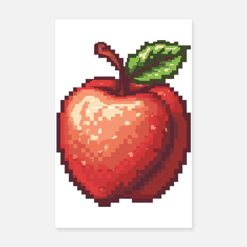 Retro Pixel Apfel Poster 20x30 cm