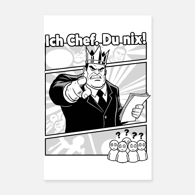 Ich Chef Du Nix Comic Motif Poster 8" x 12" (20x30 cm)