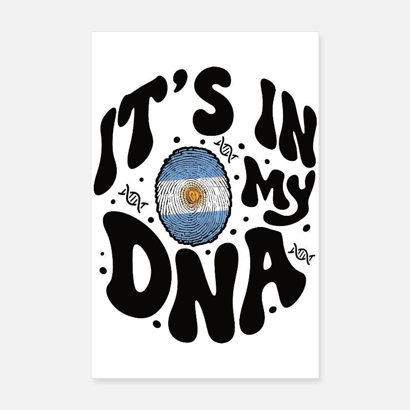ADN argentin Drapeau argentin Hispanique Poster 20 x 30 cm