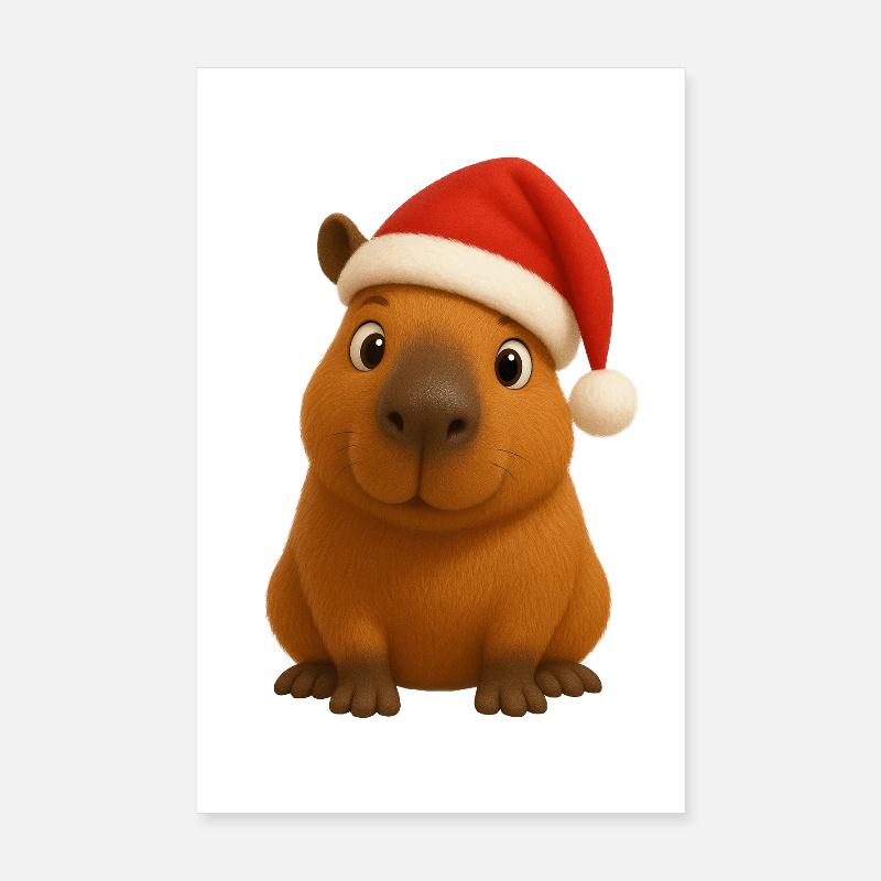 Noël de Capybara Poster 20 x 30 cm