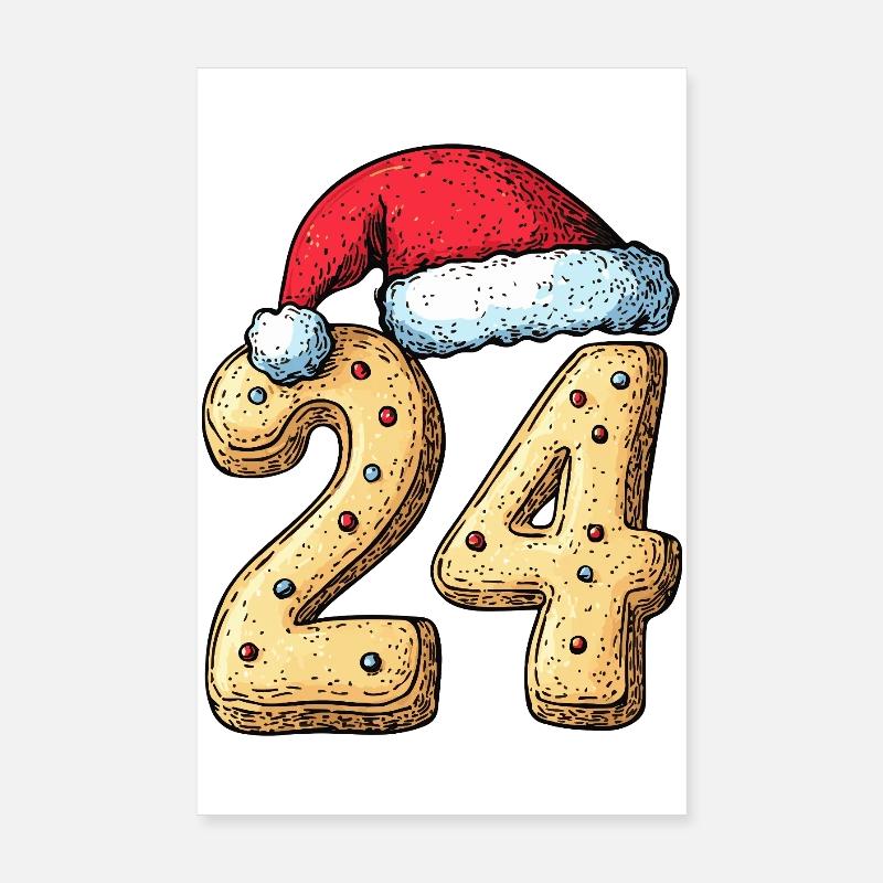 Biscuit de Noël à 24 chiffres Poster 20 x 30 cm
