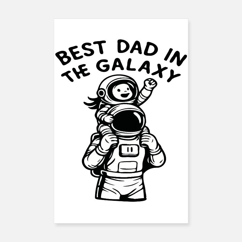 Bester Vater in der Galaxis Astronaut Poster 20x30 cm